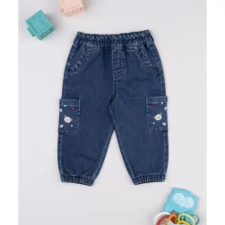 Prenatal Pantalón denim de niña con bordados