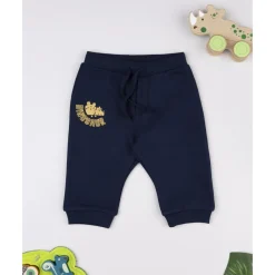Prenatal Pantalón felpado azul "Dinosaur" para niño