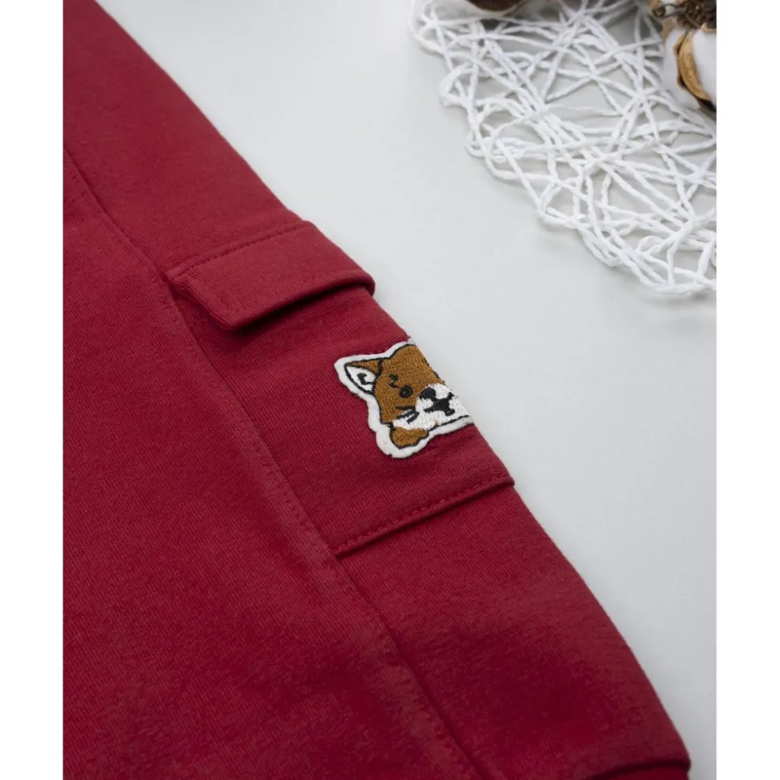 Prenatal Pantalón felpado niño color burdeos