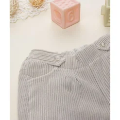 Prenatal Pantalón niña beige de canalé con bordados