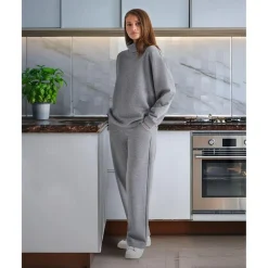 Prenatal Pantalón premamá de pierna ancha gris “fake tricot”* Premamá·Moda|Moda·Pantalones, Faldas Y Leggins