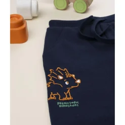 Prenatal Pantalones niño azul estampado relieve