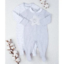 Prenatal Paquete 2 pijamas unisex gris