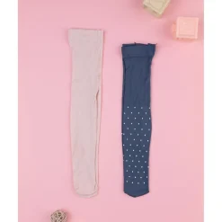 Prenatal Paquete de 2 medias para niña rosa/azul de todo estampado