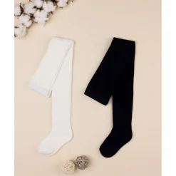 Prenatal Paquete de 2 pantimedias para niña en crema y azul