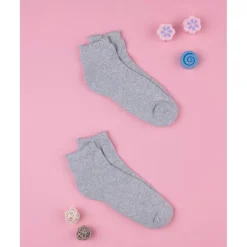 Prenatal Paquete de 2 pares de calcetines cortos gris jaspeado