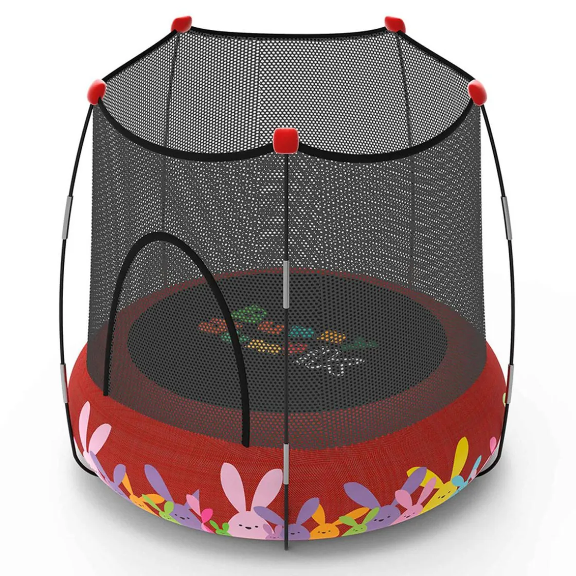 DEVESSPORT Parque de juegos con cama elástica Rojo
