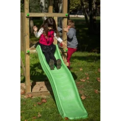 MASGAMES Parque infantil Carlit de madera columpios y tobogán