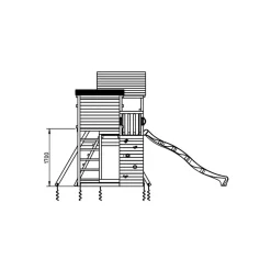 MASGAMES Parque juegos infantil de madera Palazzo XL con columpio doble* Columpios