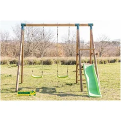 MASGAMES Parque juegos infantil de madera Milos con asiento para bebé* Columpios