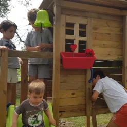 MASGAMES Parque juegos infantil de madera Taga con pared de escalada* Columpios