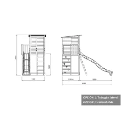 MASGAMES Parque juegos infantil de madera Taga con pared de escalada* Columpios