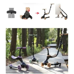 DEVESSPORT Patín Qplay EVO 5‑en‑1 con luces – Color beige* Vehículos De Batería O A Pedales