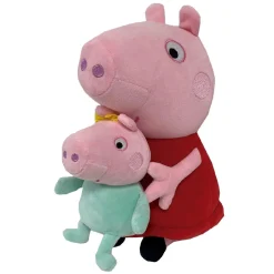 BANDAI Peppa Pig - Peluche Peppa con bebé 25 cm