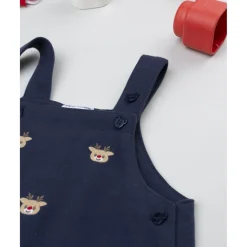 Prenatal Peto azul niño con renos bordados