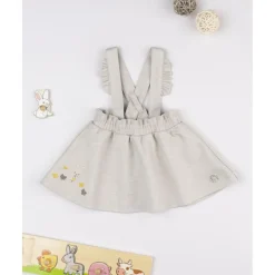 Prenatal Peto con falda niña beige con bordados