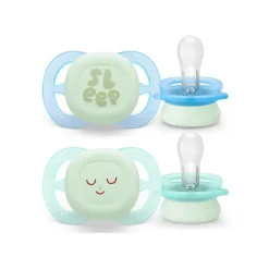 AVENT Philips - 2 chupetes nocturnos Ultra Start verde y azul (0-2m)* Biberones Y Chupetes·Chupetes