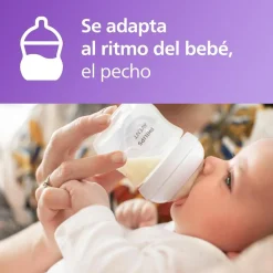 AVENT Philips - Biberón Natural Response 125 ml + Chupete Ultra Air 0-6m