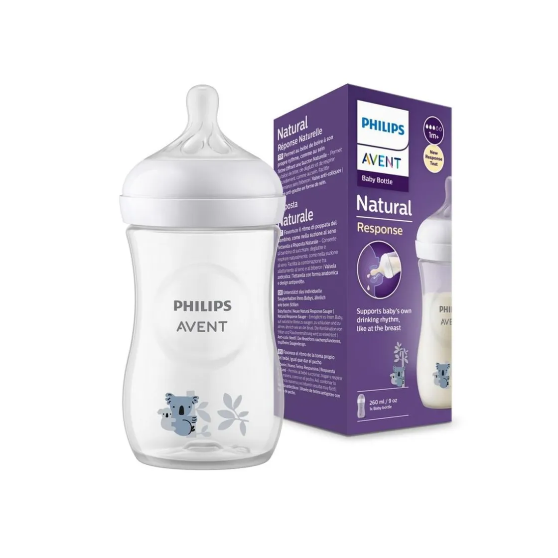 AVENT Philips - Biberón Natural Response Neutral Koala 260 ml* Biberones Y Chupetes·Biberones