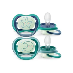 AVENT Philips - Chupetes ultra air night time 6-18 meses decoración estrella/luna* Biberones Y Chupetes·Chupetes