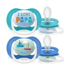 AVENT Philips - Pack 2 chupetes ultra air collection 6/18m azul - Papá* Biberones Y Chupetes·Chupetes