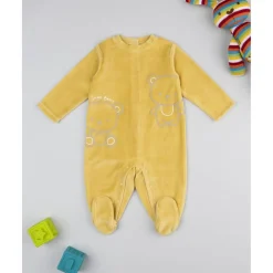 Prenatal Pijama amarillo de terciopelo con ositos