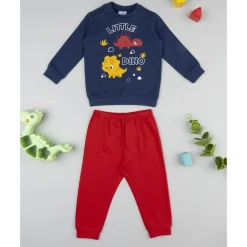Prenatal Pijama azul y rojo con dinosaurio para niño