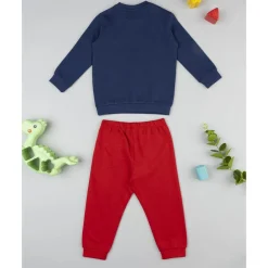 Prenatal Pijama azul y rojo con dinosaurio para niño