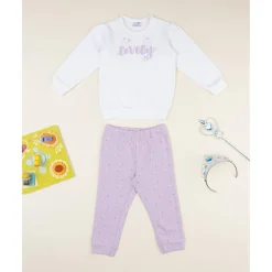 Prenatal Pijama blanco y lila para niña* Descanso Y Ropa Interior·Bebé 3-36 Meses