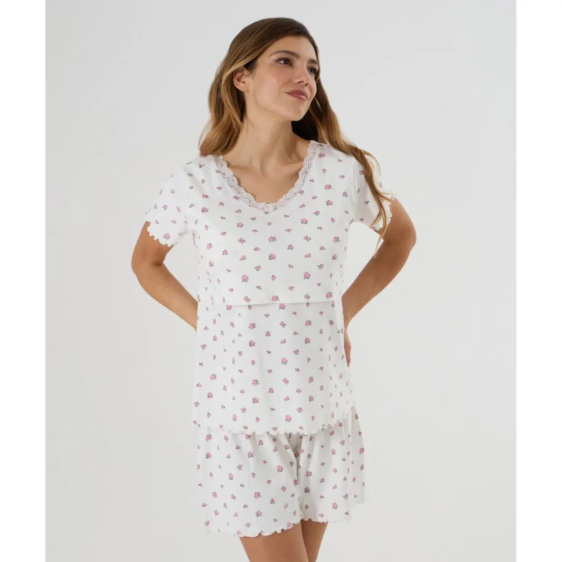 Prenatal Pijama Corto Premamá con Estampado Floral