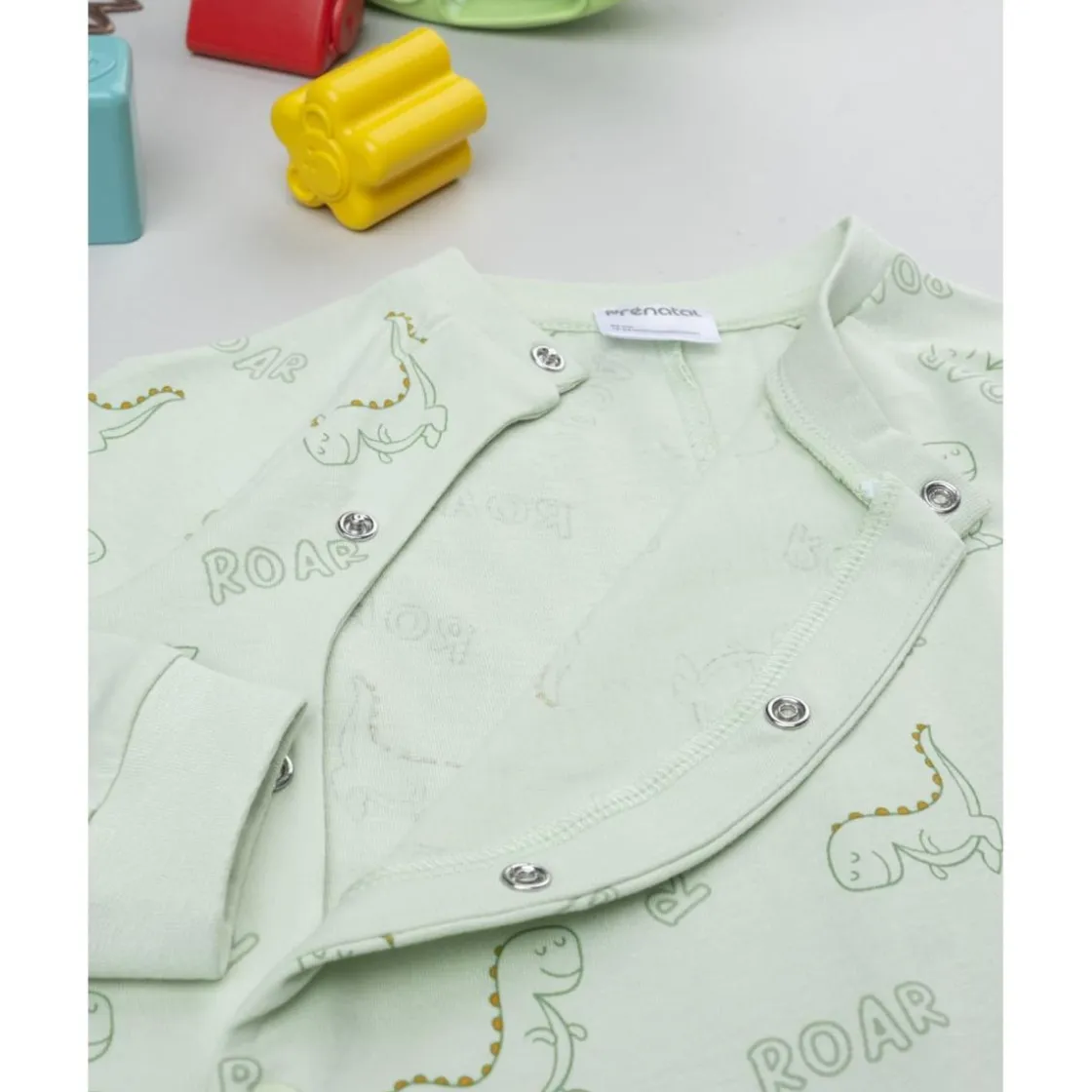 Prenatal Pijama de invierno bebé verde dinosaurios