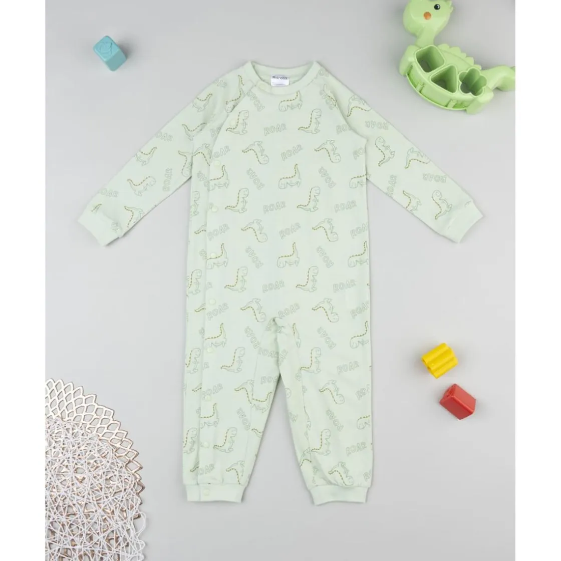 Prenatal Pijama de invierno bebé verde dinosaurios