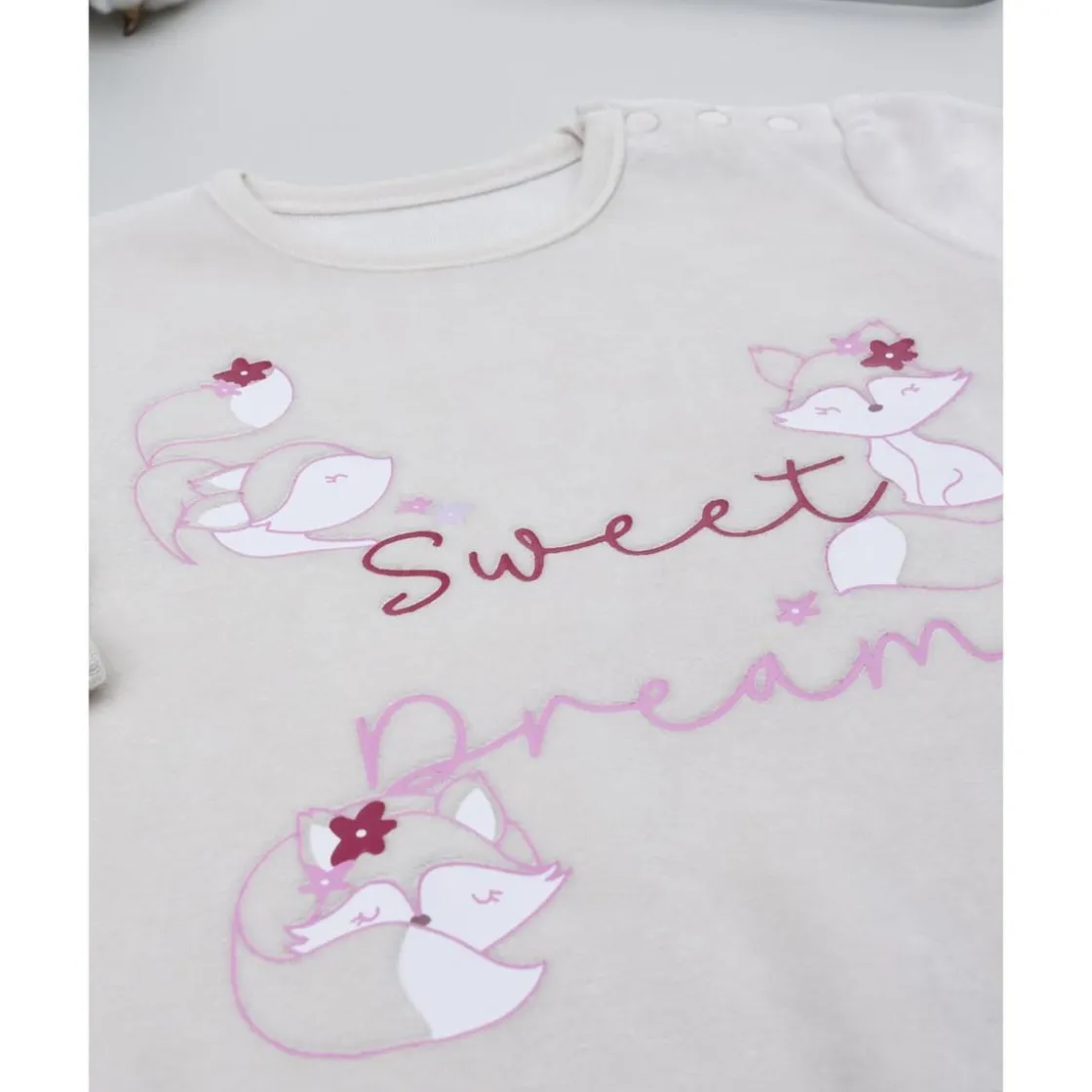 Prenatal Pijama de niña beige con zorros