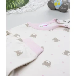 Prenatal Pijama dos piezas niña crema/rosa con osos