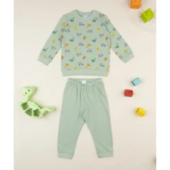 Prenatal Pijama dos piezas niño verde dinosaurios* Descanso Y Ropa Interior·Bebé 3-36 Meses