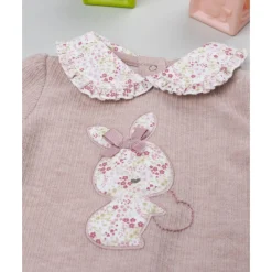 Prenatal Pijama en color rosa antiguo de bebé niña con patch de conejito* Ropa Y Accesorios·Peleles|Recién Nacido·Ropa Y Accesorios