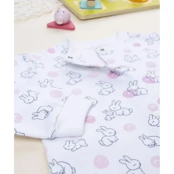 Prenatal Pijama enterizo blanco con conejitos para niña