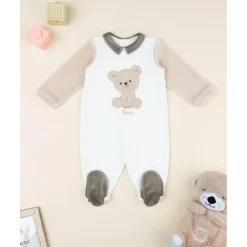Prenatal Pijama entero bebé blanco/beige con osito* Ropa Y Accesorios·Peleles|Recién Nacido·Ropa Y Accesorios