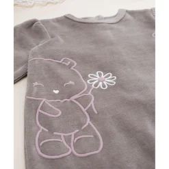 Prenatal Pijama niña marrón de terciopelo con ositos