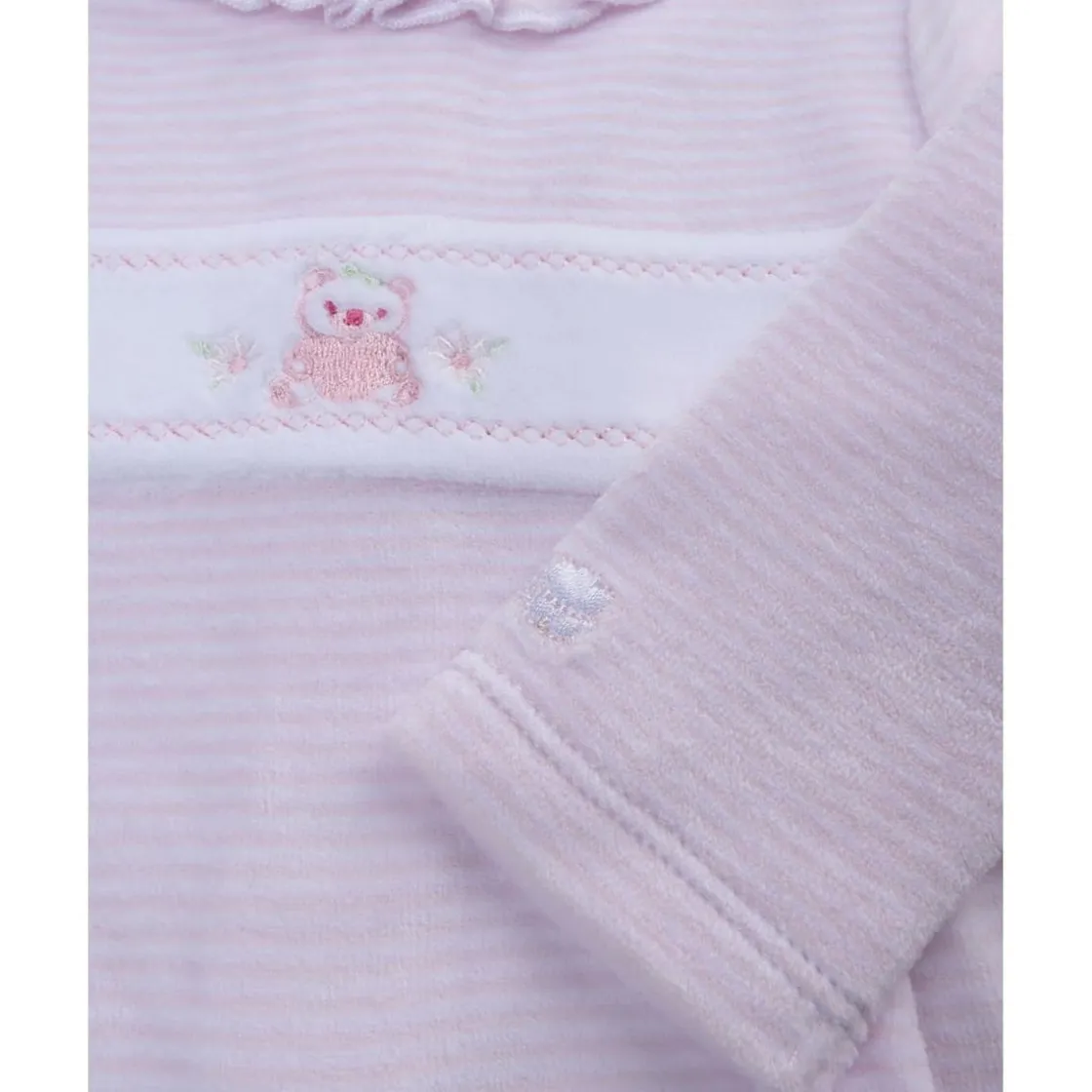 Prenatal Pijama niña rosa con osito bordado