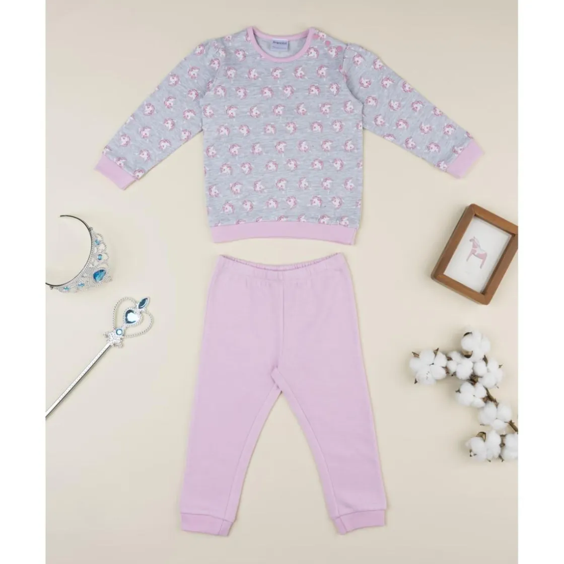Prenatal Pijama niña rosa y gris con unicornios* Descanso Y Ropa Interior·Bebé 3-36 Meses