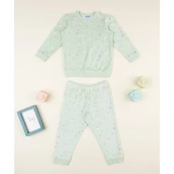 Prenatal Pijama niña verde con florecitas* Descanso Y Ropa Interior·Bebé 3-36 Meses