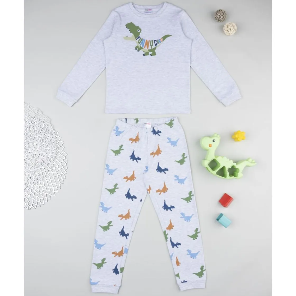 Prenatal Pijama niño gris dinosaurio