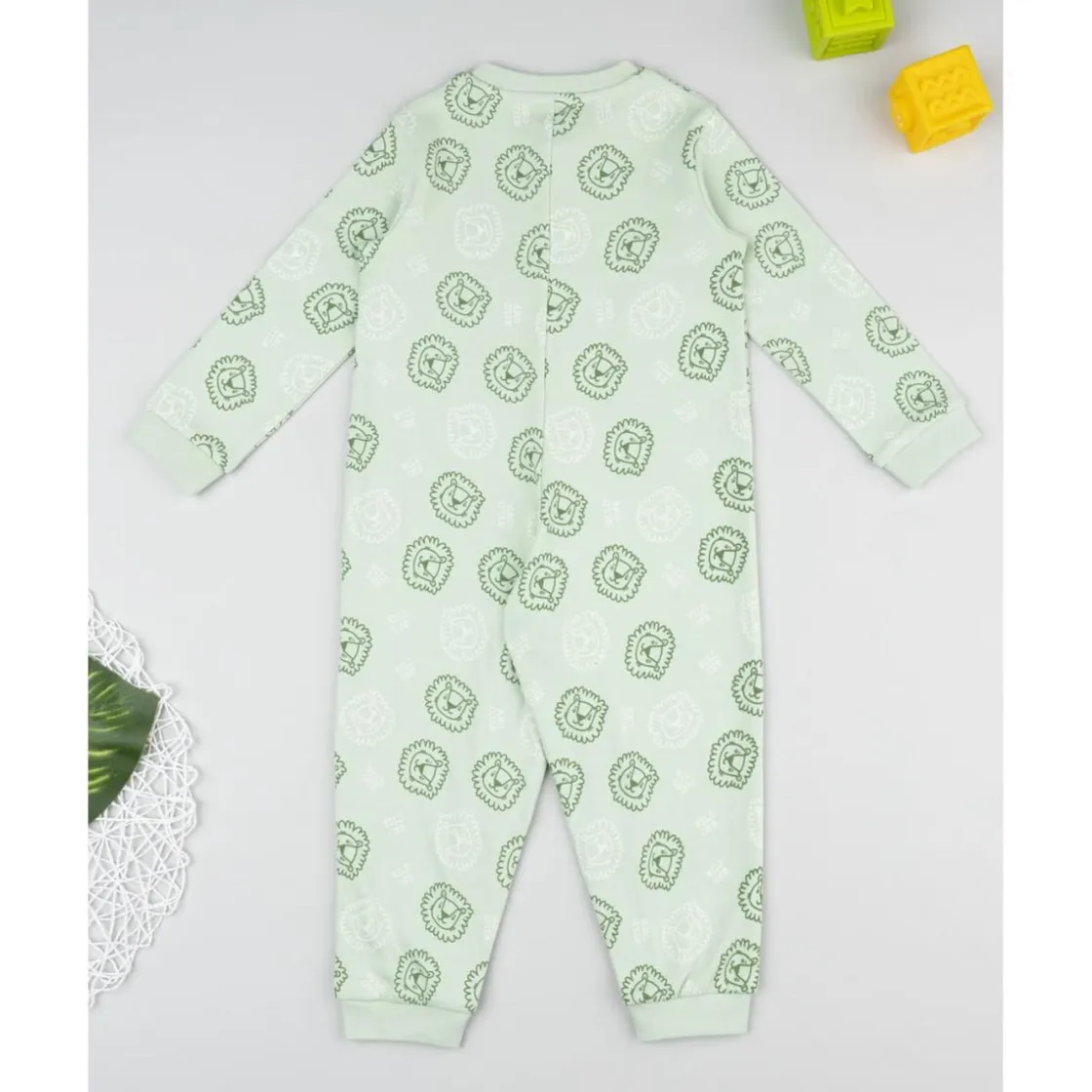 Prenatal Pijama niño verde con leones