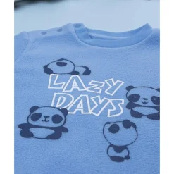 Prenatal Pijama polar azul de niño con panda
