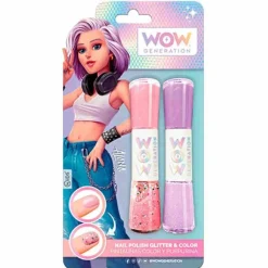 KIDS EUROSWAN S.L. Pintauñas multicolor con purpurina Wow Generation (Varios modelos) ㅤ* Coleccionables Y Mini Mundos