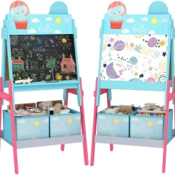 AIYAPLAY Pizarra 2 en 1 con cajas de tela Azul