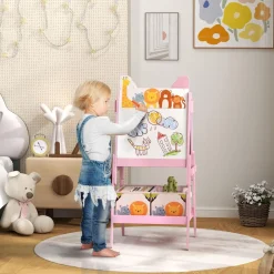 AIYAPLAY Pizarra 2 en 1 con cajas de tela Rosa* Arte Y Manualidades