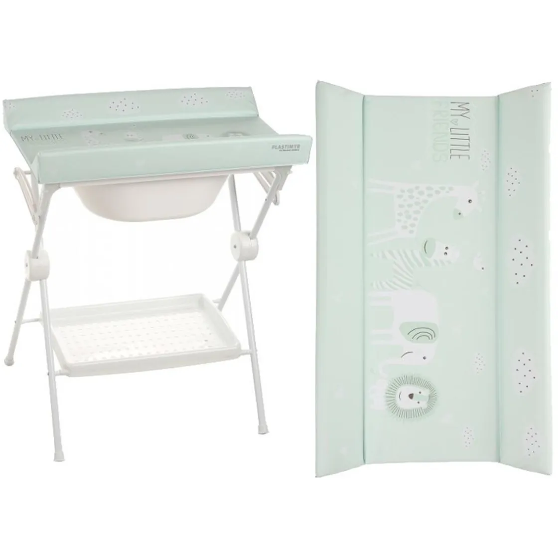 PLASTIMYR - Bañera Plegable Lea Safari Menta* Baño Y Accesorios·Bañeras Cambiador