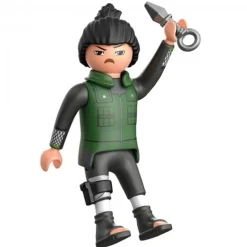 PLAYMOBIL - Figura de Shikamaru con chaleco verde, pantalón y botas negras y Kunai ㅤ* Juguetes De Construcción